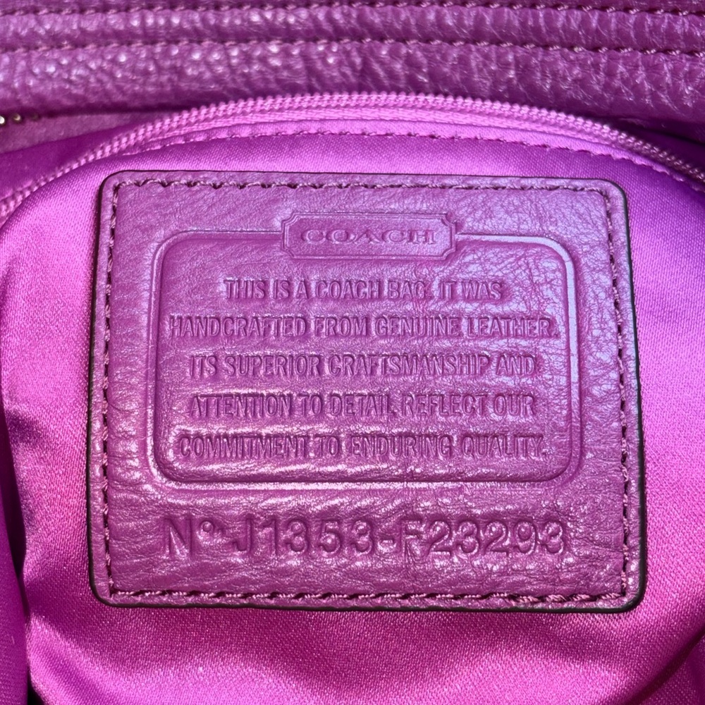 BNWT Vintage Authentic Coach Park Pebbled Leather Hobo – Amethyst #F23293 - Picture 2 of 9